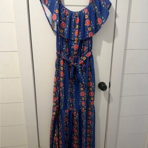 Lucky & Blessed Vibrant Floral Maxi Dress